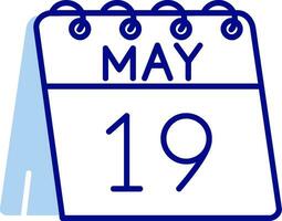 19th of May Line Filled Icon vector