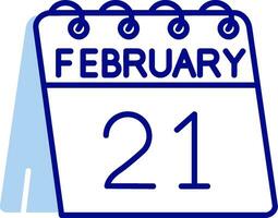21st of February Line Filled Icon vector