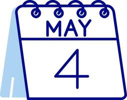 4th of May Line Filled Icon vector