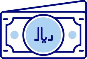 Riyal Line Filled Icon vector