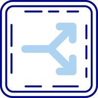 Split Line Filled Icon vector