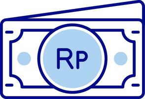 Indonesian rupiah Line Filled Icon vector