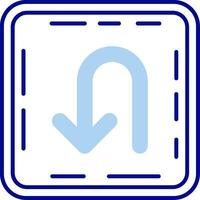 U turn Line Filled Icon vector