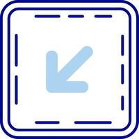 Down left arrow Line Filled Icon vector