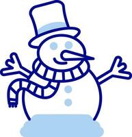 Snowman Line Filled Icon vector