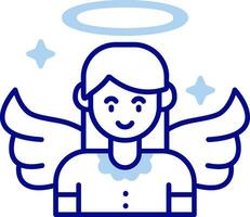 ángel línea lleno icono vector