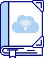 nube biblioteca línea lleno icono vector