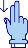 Two Fingers Down Line Filled Icon vector