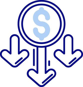 Decrease Line Filled Icon vector