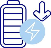 Low battery Line Filled Icon vector