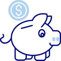 Piggy bank Line Filled Icon vector