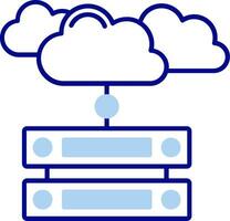 icono lleno de línea de datos en la nube vector