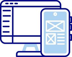 Responsive design Line Filled Icon vector