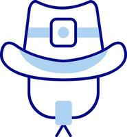 vaquero sombrero línea lleno icono vector