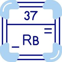 rubidio línea lleno icono vector