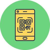 teléfono inteligente qr código vector icono