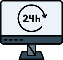 24 Hours Vector Icon