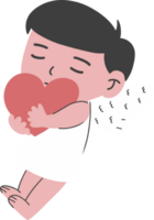 schattig Cupido knuffelen hart png