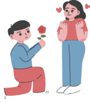 Sweet couple proposal for marriage png