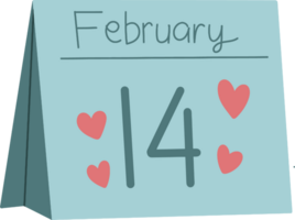 Valentine calendar illustration png