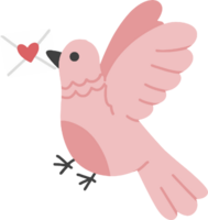 Cute Bird bringing love letter for valentine day png