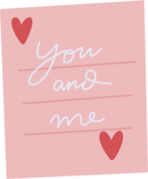 You and me sweet letter valentine day png