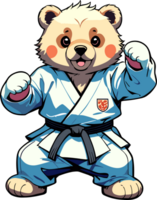 ai genererad karate Björn tecknad serie illustration png