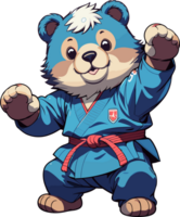 AI generated Karate Bear Cartoon Character png