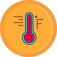 Fahrenheit Line Filled Icon vector