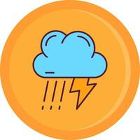 Thunder strom Line Filled Icon vector