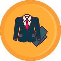 Business suit Line Filled Icon vector