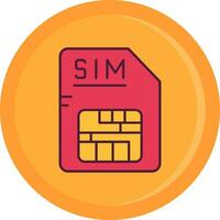 Sim Line Filled Icon vector