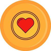 Heart Line Filled Icon vector