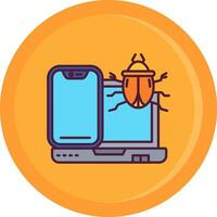 Bug Line Filled Icon vector