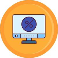 Percentage Line Filled Icon vector