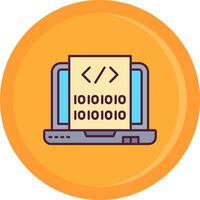 Code Line Filled Icon vector