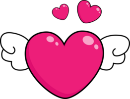 heart wing icon for love heart valentines day or wedding celebration festival png