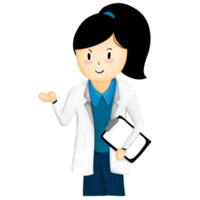 infermiera medico presentazione cartone animato carino disegnare illustrazione design png