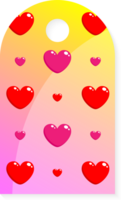 tag label love heart pattern for valentine day or wedding celebration festival png