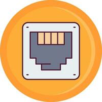 Ethernet Line Filled Icon vector