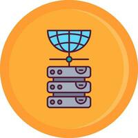 Database Line Filled Icon vector