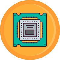 Processor Line Filled Icon vector