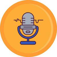 Microphone Line Filled Icon vector