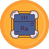 Roentgenium Line Filled Icon vector