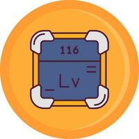 livermorium línea lleno icono vector