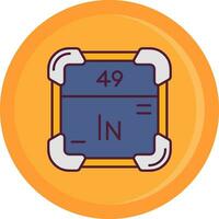 Indium Line Filled Icon vector