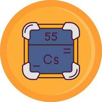 Cesium Line Filled Icon vector