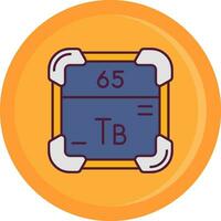 Terbium Line Filled Icon vector