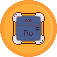 Ruthenium Line Filled Icon vector
