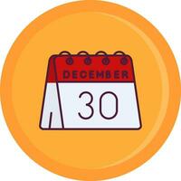 30th of December Line Filled Icon vector